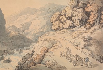 Wasserfälle am Fluss Conwy, Nordwales von Thomas Rowlandson